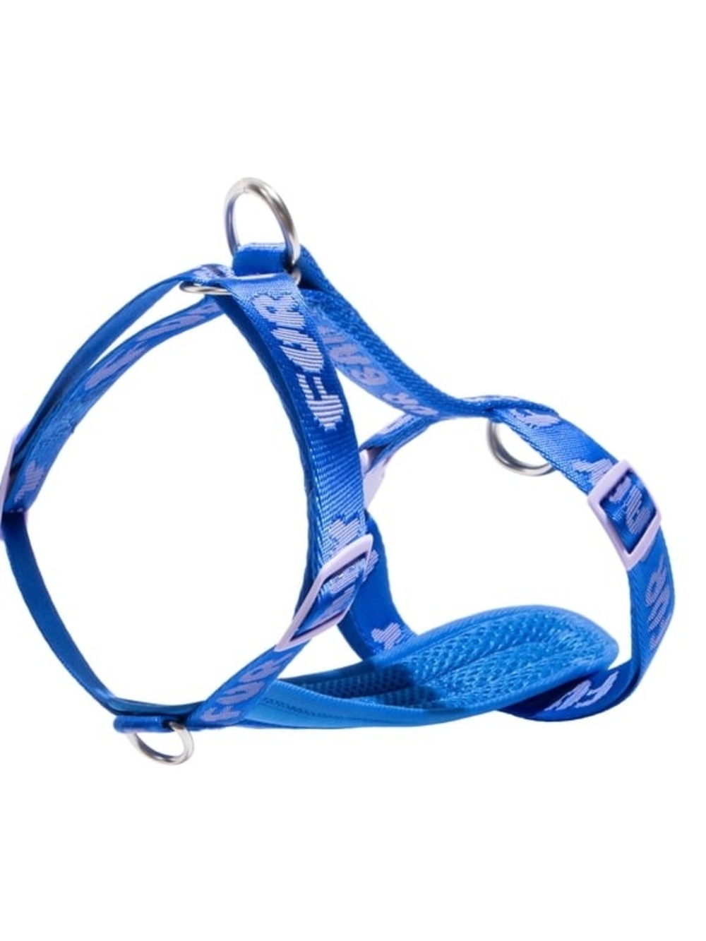 Oodles Polyester Fur Baby Adjustable Step-in Dog Walking Harness, Blue, Small
